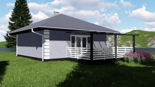 2. Проект A-002 Екстерьер фронт сбоку