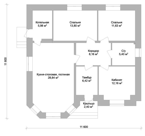 16. Проект дома A-006 Екстерьер Проект дома A-006 - фото 16