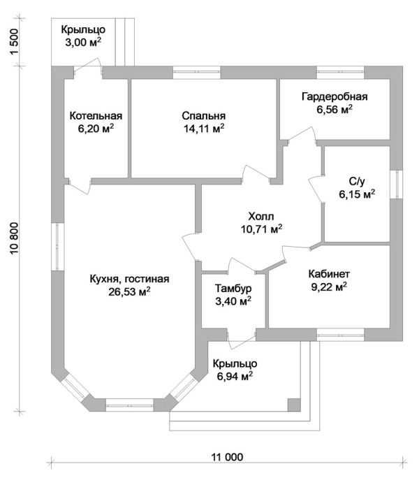 5. Проект дома A-009 Екстерьер Проект дома A-009 - фото 1