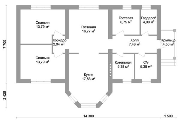 9. Проект дома A-017 Екстерьер Проект дома A-017 - фото 9