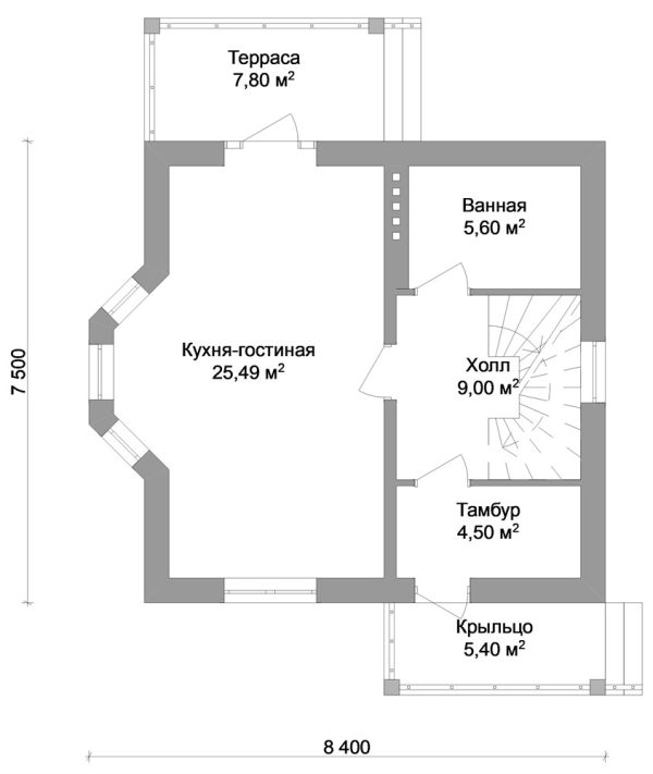 6. Проект дома A-021 Екстерьер Проект дома A-021 - фото 6