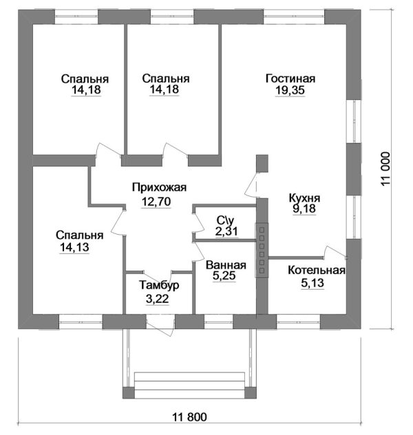 6. Проект дома A-067 Екстерьер Проект дома A-067 - фото 6