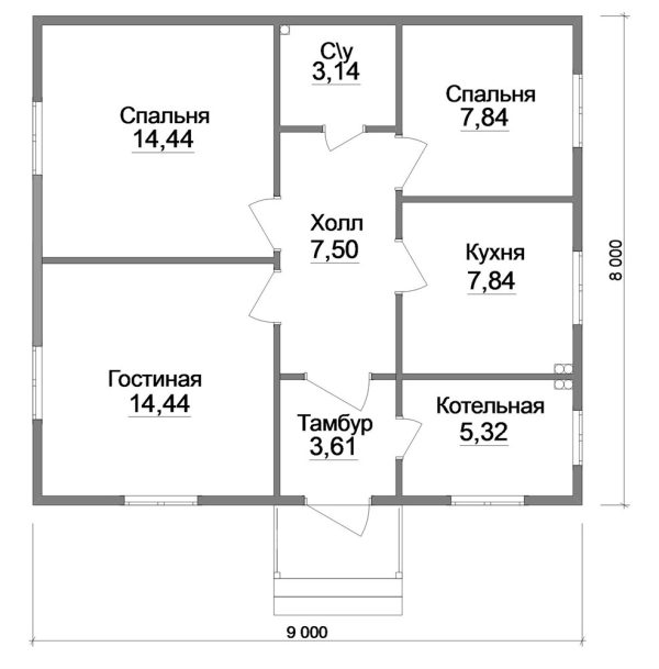14. Проект дома A-080 Екстерьер Проект дома A-080 - фото 14