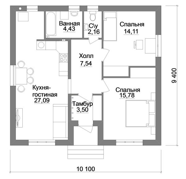 2. Проект дома A-082 Екстерьер Проект дома A-082 - фото 2