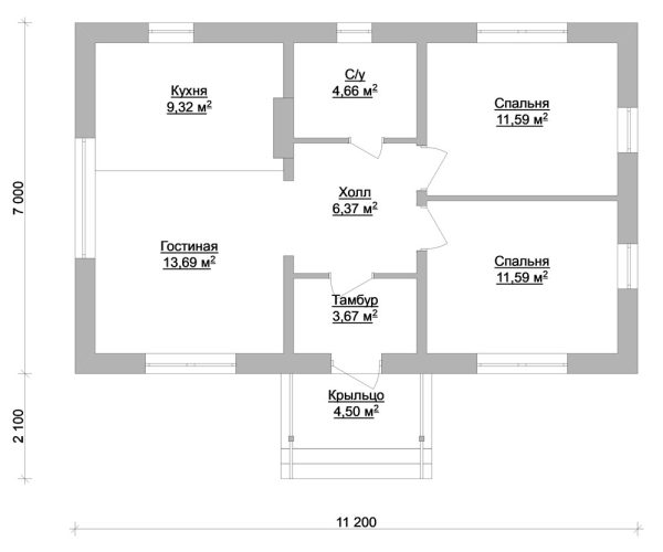 7. Проект дома A-090 Екстерьер Проект дома A-090 - фото 7