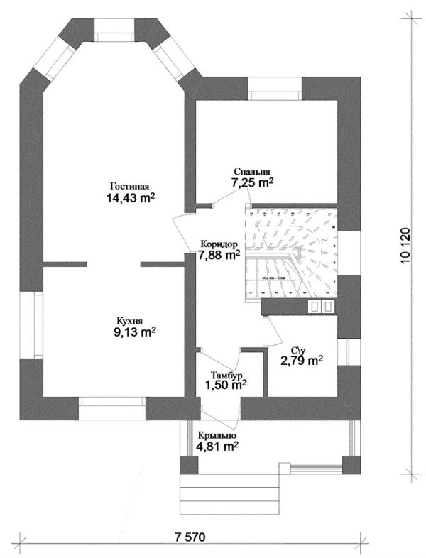 1. Проект дома A-105 Екстерьер Проект дома A-105 - фото 1