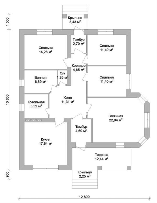 13. Проект дома B-015 Екстерьер Проект дома B-015 - фото 13