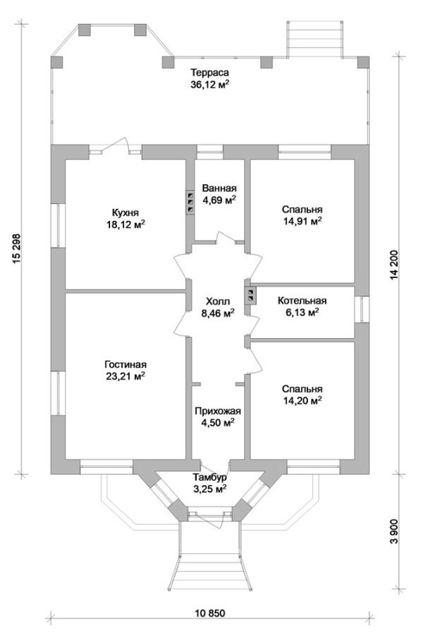 9. Проект дома B-018 Екстерьер Проект дома B-018 - фото 9
