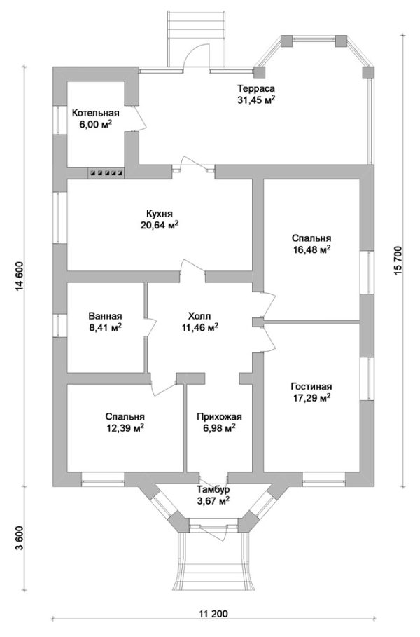 7. Проект дома B-019 Екстерьер Проект дома B-019 - фото 7