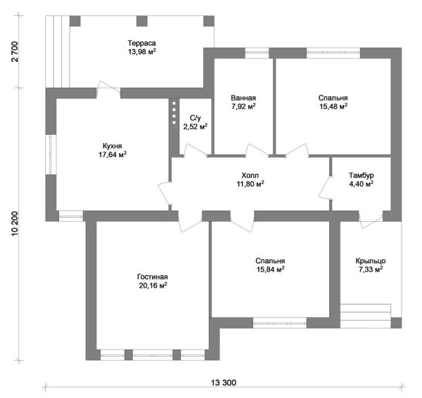 4. Проект дома B-020 Екстерьер Проект дома B-020 - фото 4