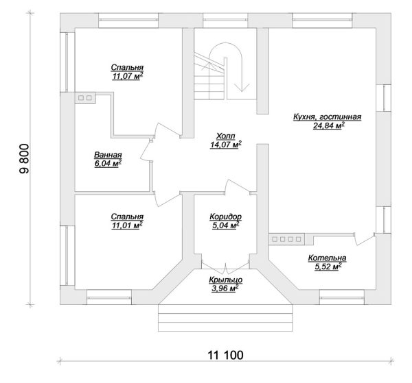8. Проект дома B-028 Екстерьер Проект дома B-028 - фото 8