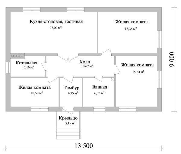 5. Проект дома B-032 Екстерьер Проект дома B-032 - фото 5