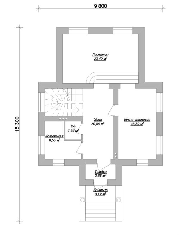 20. Проект дома B-035 Екстерьер Проект дома B-035 - фото 20