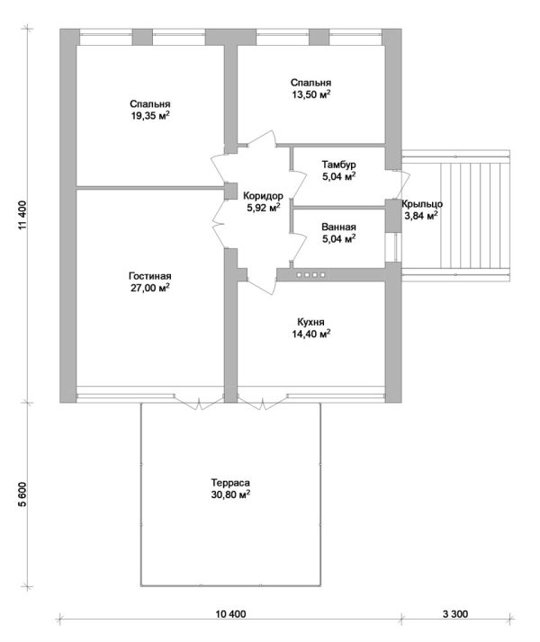 5. Проект дома B-039 Екстерьер Проект дома B-039 - фото 5