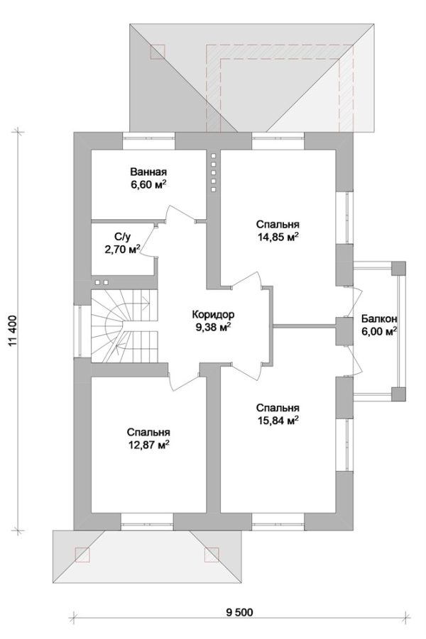 3. Проект дома B-040 Екстерьер Проект дома B-040 - фото 3
