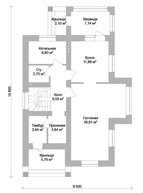 8. Проект дома B-040 Екстерьер Проект дома B-040 - фото 8