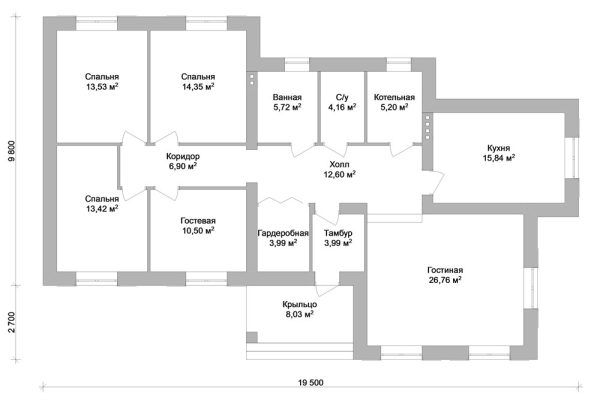 2. Проект дома B-043 Екстерьер Проект дома B-043 - фото 2