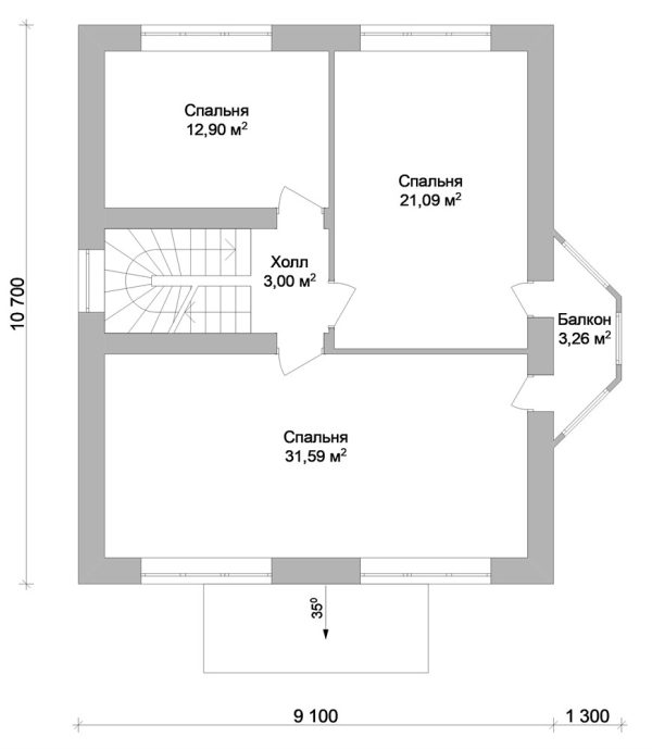 5. Проект дома B-044 Екстерьер Проект дома B-044 - фото 5