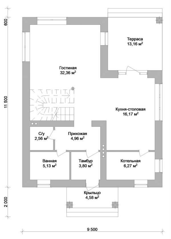 1. Проект дома B-046 Екстерьер Проект дома B-046 - фото 1