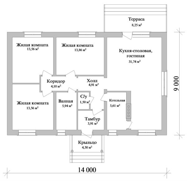 2. Проект дома B-048 Екстерьер Проект дома B-048 - фото 2