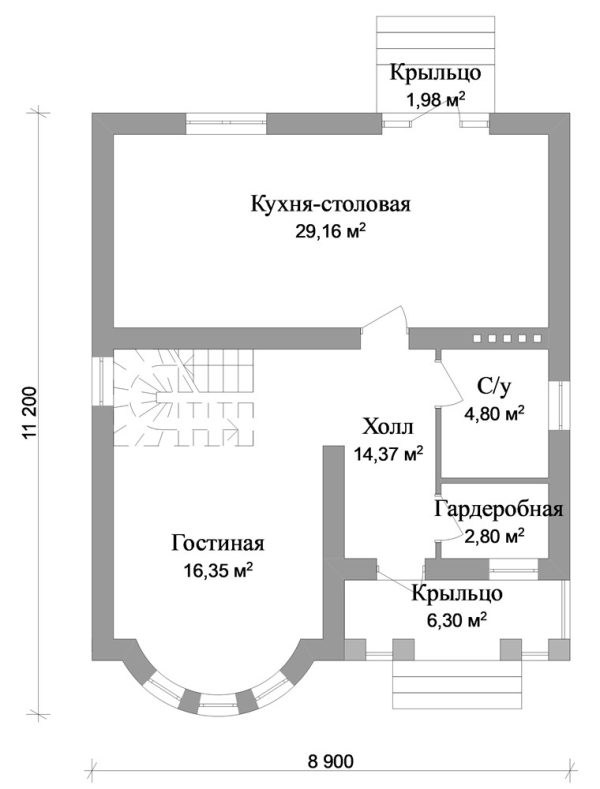 2. Проект дома B-055 Екстерьер Проект дома B-055 - фото 2