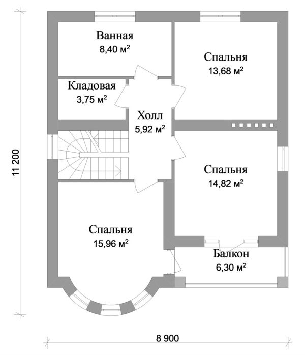 15. Проект дома B-055 Екстерьер Проект дома B-055 - фото 15