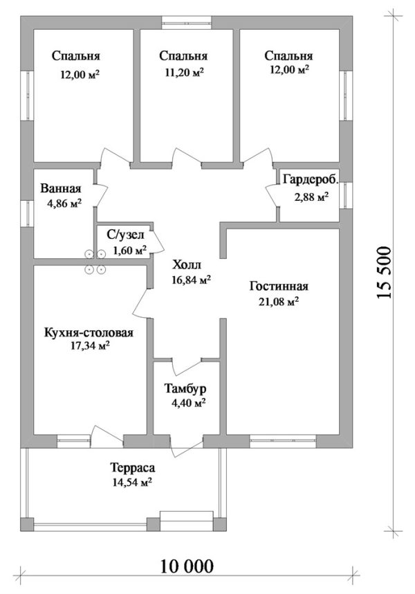 18. Проект дома B-057 Екстерьер Проект дома B-057 - фото 18