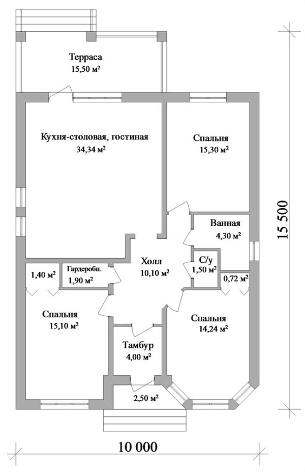 1. Проект дома B-063 Екстерьер Проект дома B-063 - фото 1