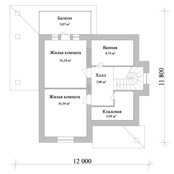 1. Проект дома B-078 Екстерьер Проект дома B-078 - фото 1