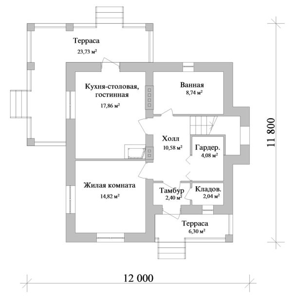 6. Проект дома B-078 Екстерьер Проект дома B-078 - фото 6