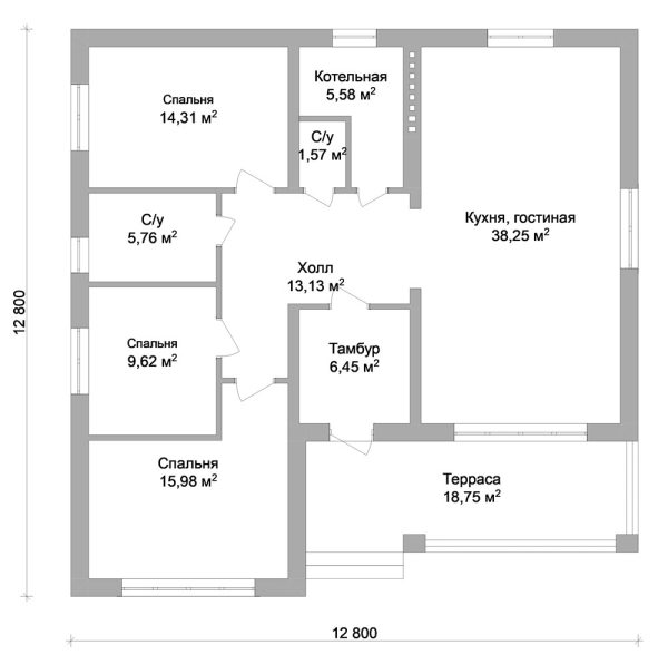 6. Проект дома B-103 Екстерьер Проект дома B-103 - фото 6