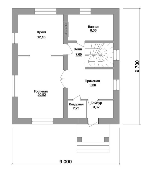 2. Проект дома B-107 Екстерьер Проект дома B-107 - фото 2