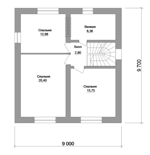 5. Проект дома B-107 Екстерьер Проект дома B-107 - фото 5