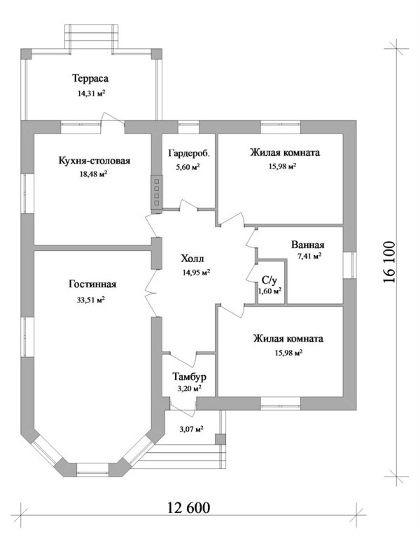 3. Проект дома B-108 Екстерьер Проект дома B-108 - фото 3