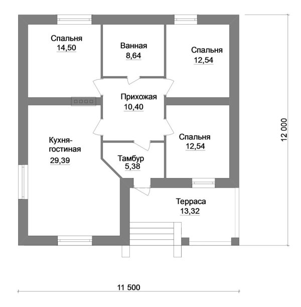 1. Проект дома B-158 Екстерьер Проект дома B-158 - фото 1