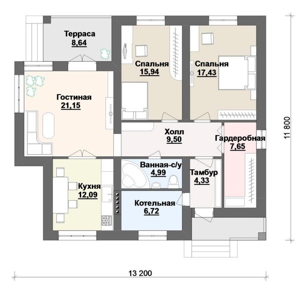 4. Проект дома B-184 Екстерьер Проект дома B-184 - фото 4
