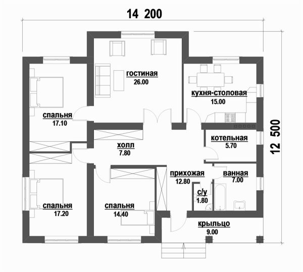 11. Проект дома B-195 Екстерьер Проект дома B-195 - фото 11