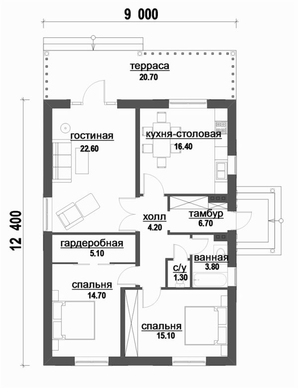 12. Проект дома B-201 Екстерьер Проект дома B-201 - фото 12