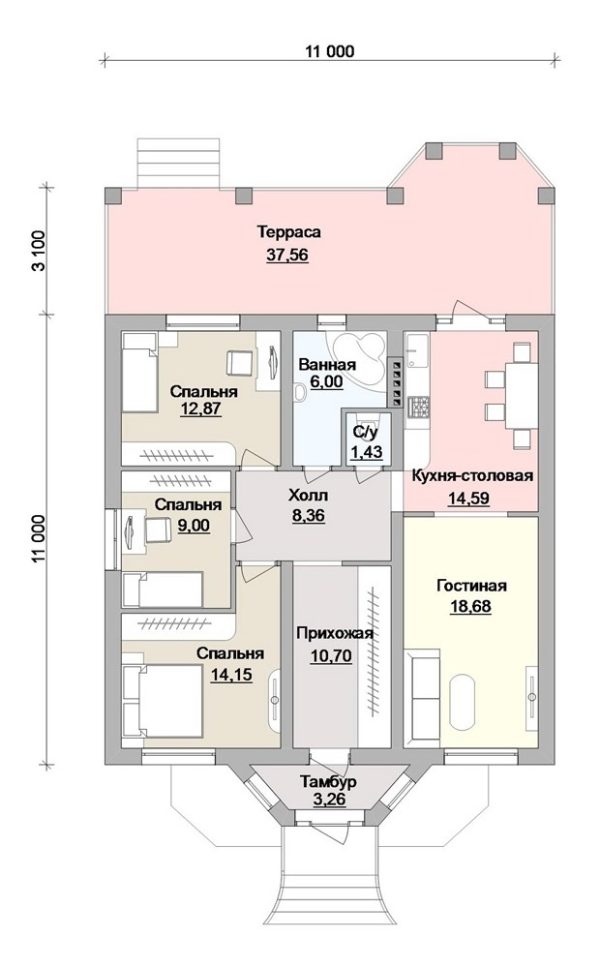 12. Проект дома B-203 Екстерьер Проект дома B-203 - фото 12