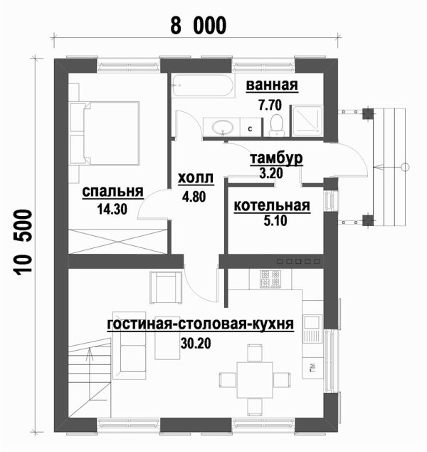 5. Проект дома B-207 Екстерьер Проект дома B-207 - фото 5