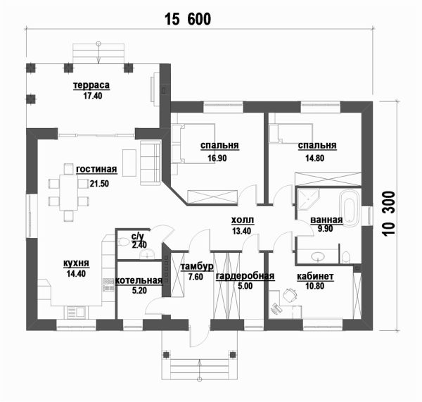 1. Проект дома B-208 Екстерьер Проект дома B-208 - фото 1