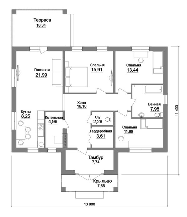 10. Проект дома B-231 Екстерьер Проект дома B-231 - фото 10