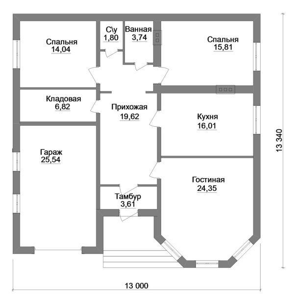 1. Проект дома B-263 Екстерьер Проект дома B-263 - фото 1