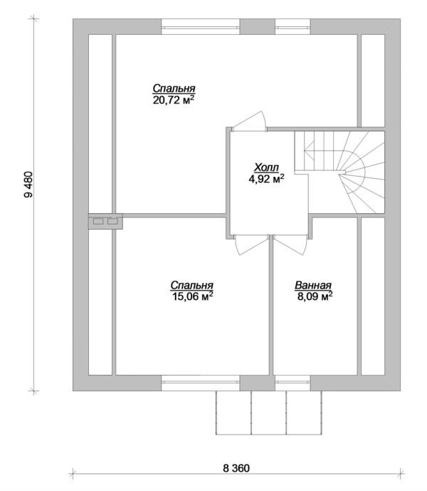 20. Проект дома B-266 Екстерьер Проект дома B-266 - фото 20