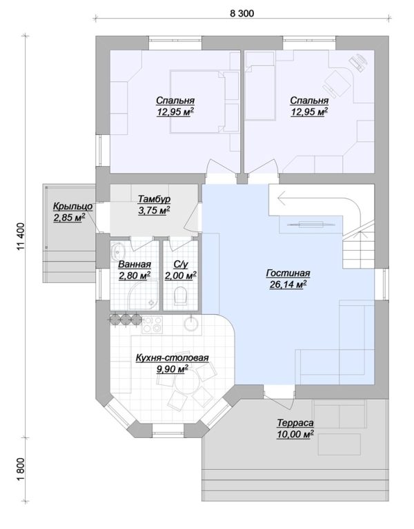 9. Проект дома B-275 Екстерьер Проект дома B-275 - фото 9