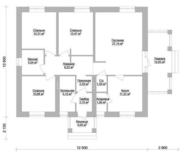 19. Проект дома B-286 Екстерьер Проект дома B-286 - фото 19