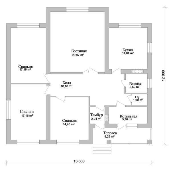 16. Проект дома B-304 Екстерьер Проект дома B-304 - фото 16