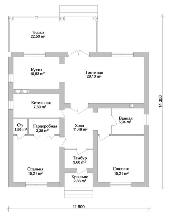 5. Проект дома B-305 Екстерьер Проект дома B-305 - фото 5