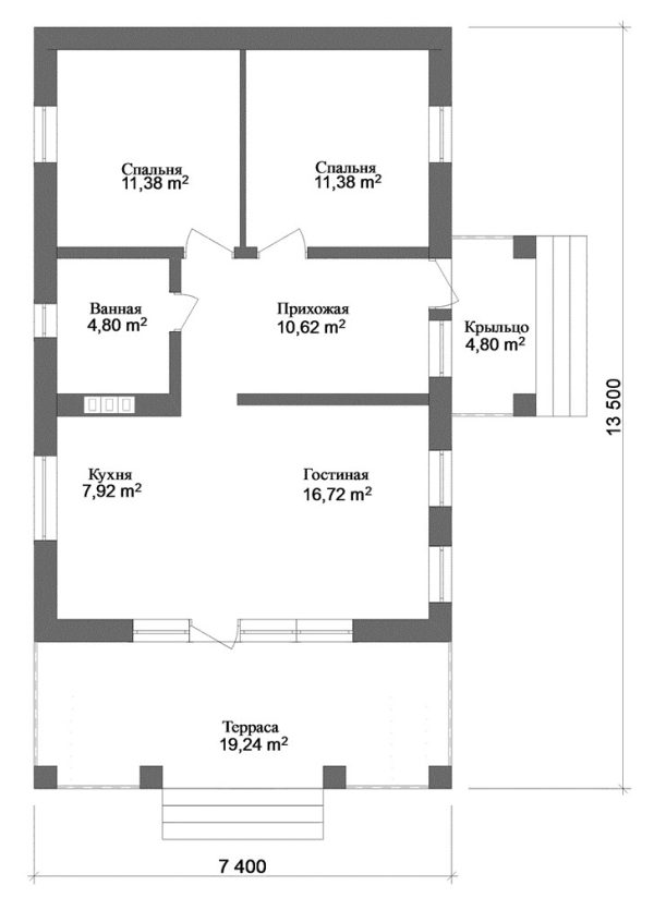 13. Проект дома B-306 Екстерьер Проект дома B-306 - фото 13