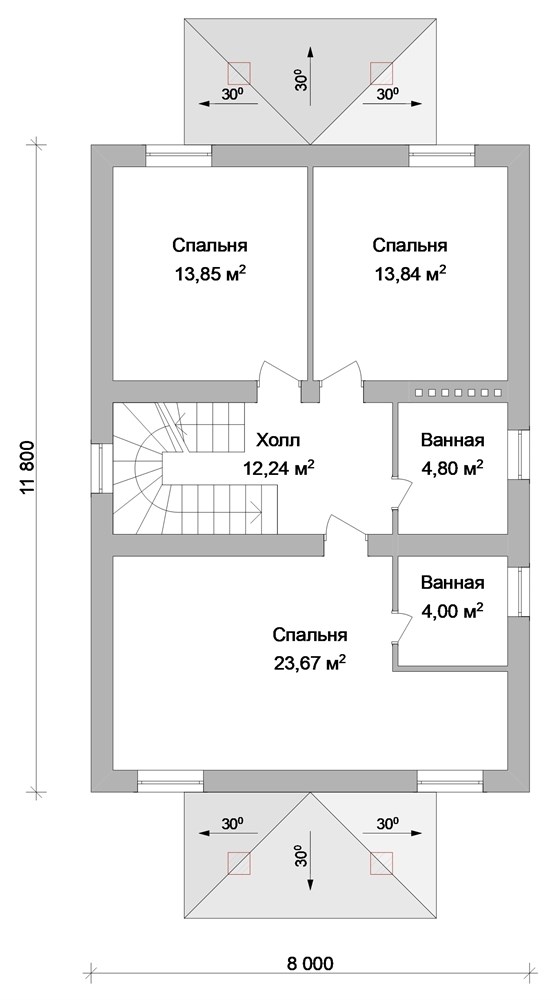 1. Проект дома C-017 Екстерьер Проект дома C-017 - фото 1